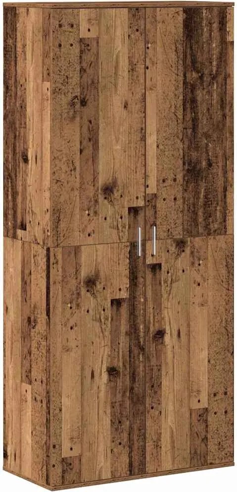 vidaXL Bufet cu raft cu ușă Lemn Vechi 80 x 39 x 178 cm Lemn compozit