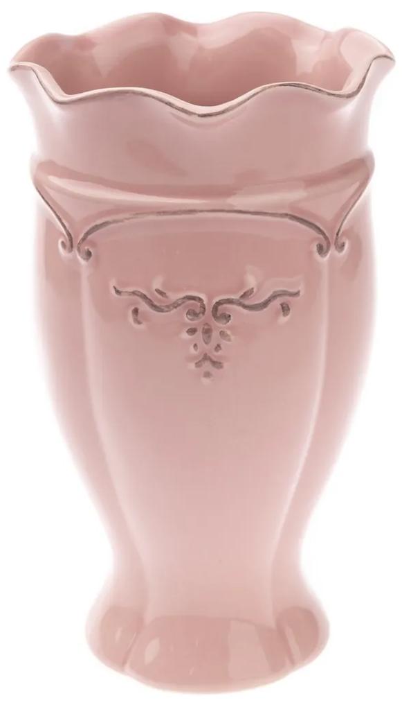 Vază ceramică Renaissance, roz, 18 cm