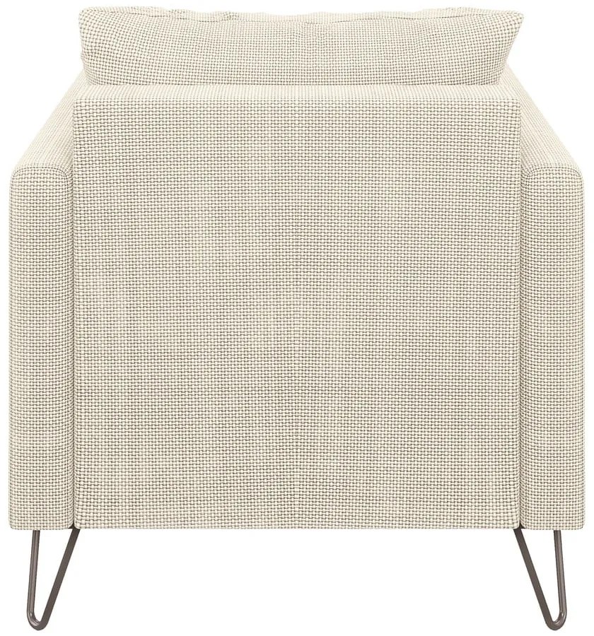 Fotoliu crem cu tapițerie din chenille Freya – Ropez