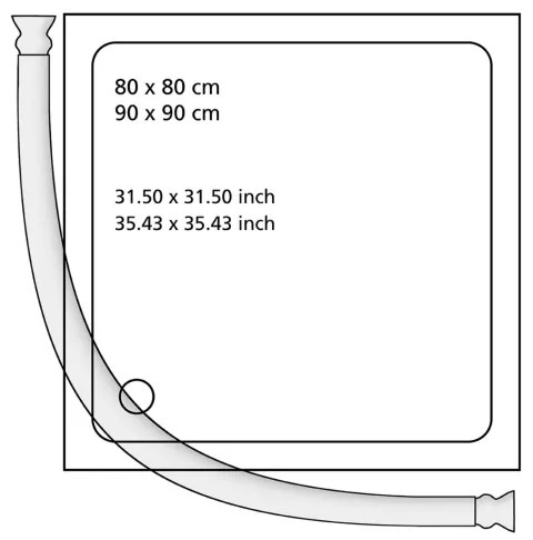 WENKO 19219100 - Bară de duș 80x90 cm albă