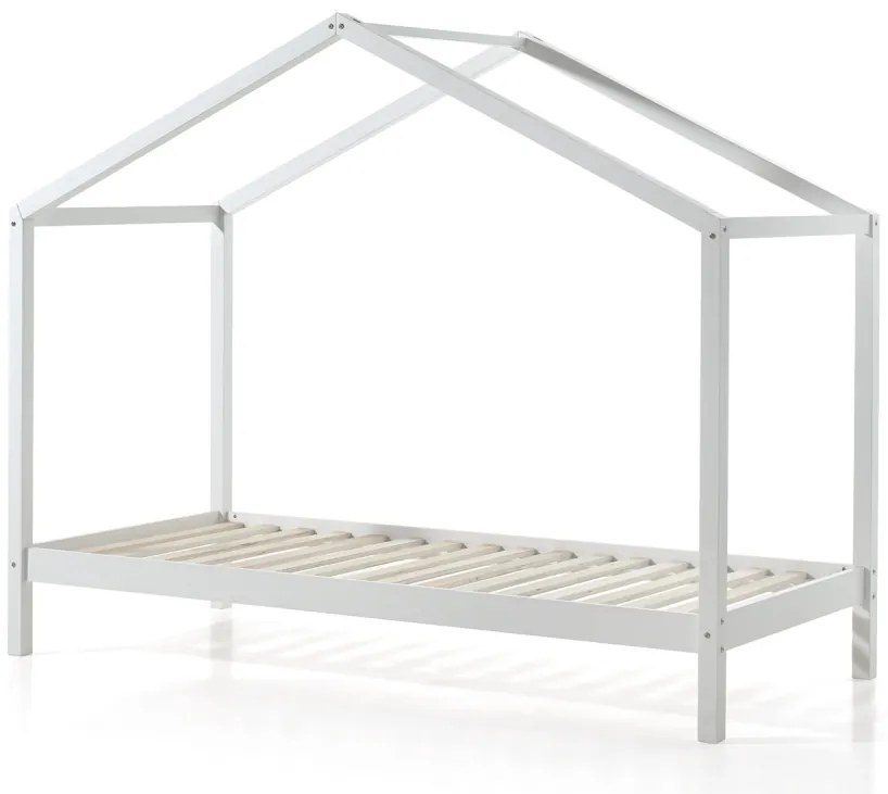 Set DALLAS în alb format dintr-un Pat copii Vipack fără gard (90 x 200 cm) și un sertar.
