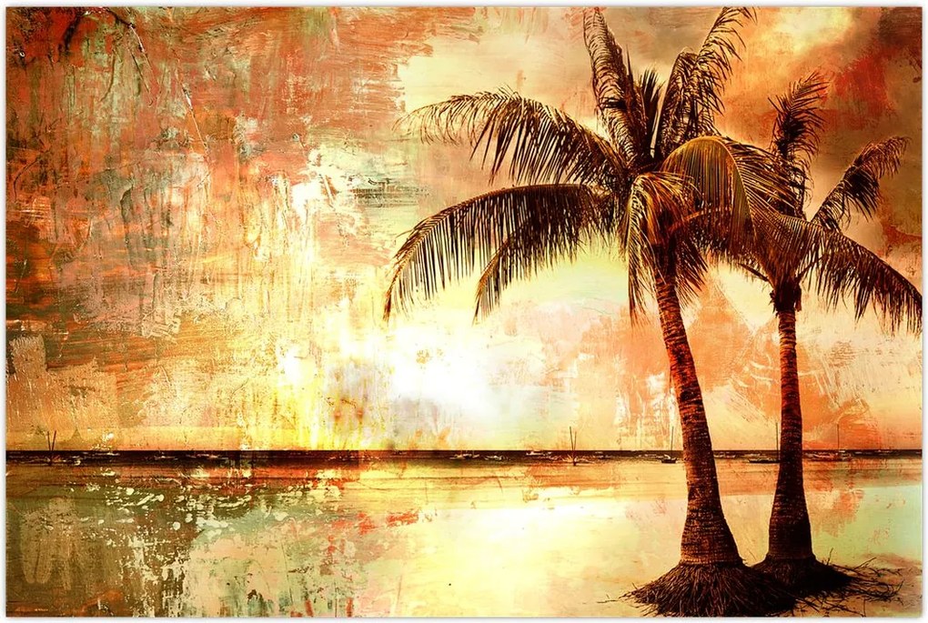 Tablou - Palmieri pe plajă (90x60 cm)