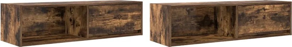 vidaXL Dulapuri TV 2 buc Stejar afumat 100x31x25,5 cm Lemn prelucrat