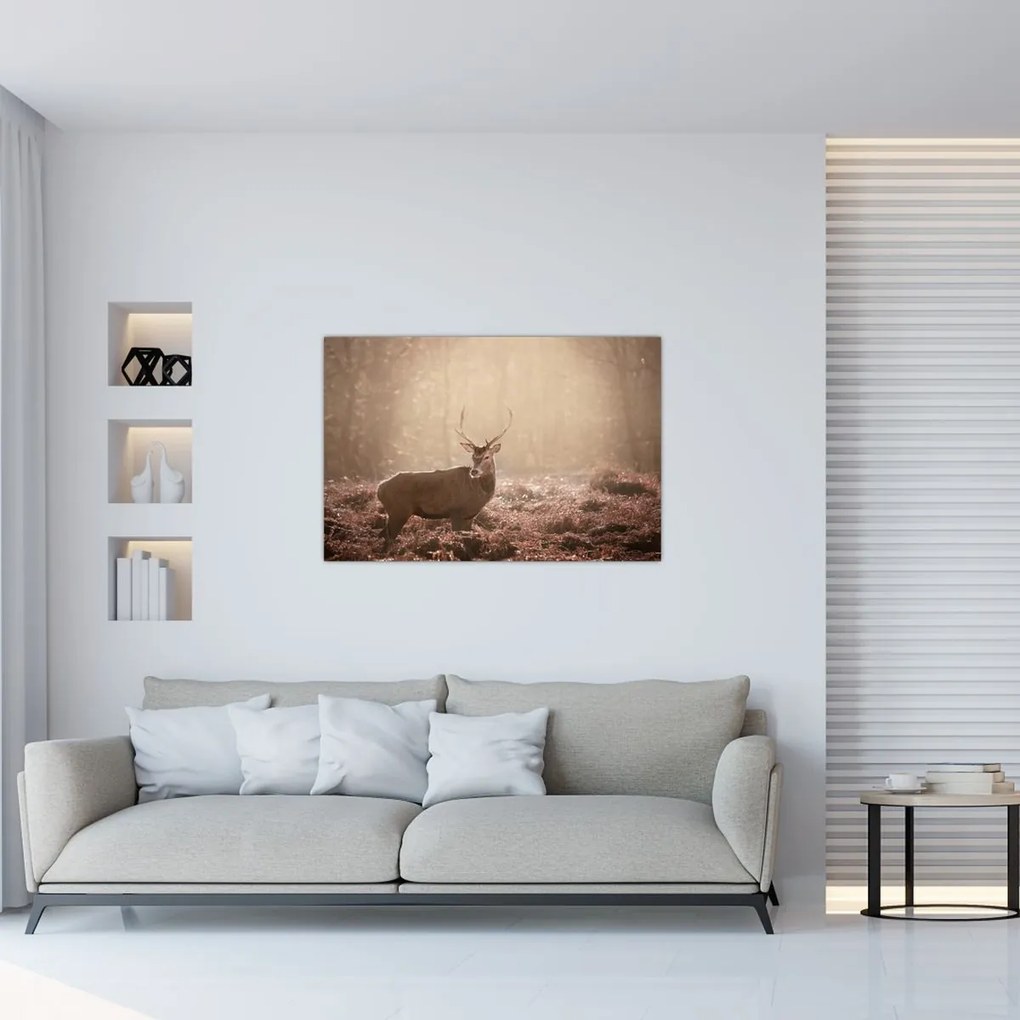 Tablou - Cerb în pădure (90x60 cm)