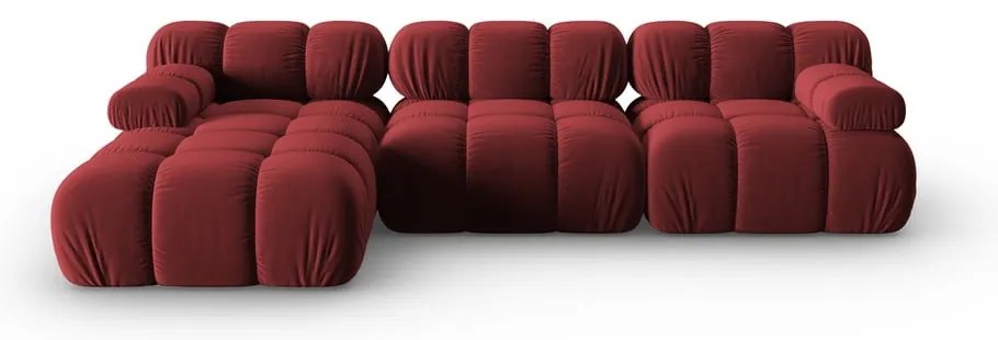 Canapea roșie cu tapițerie din catifea 285 cm Bellis – Micadoni Home