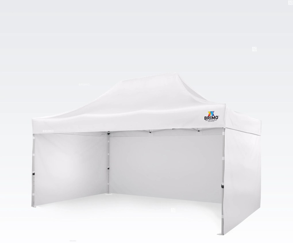 Cort de grădină 3x4,5m Oțel | Foișor pliabil rapid pentru evenimente și petreceri - cu 3 pereți - Alb