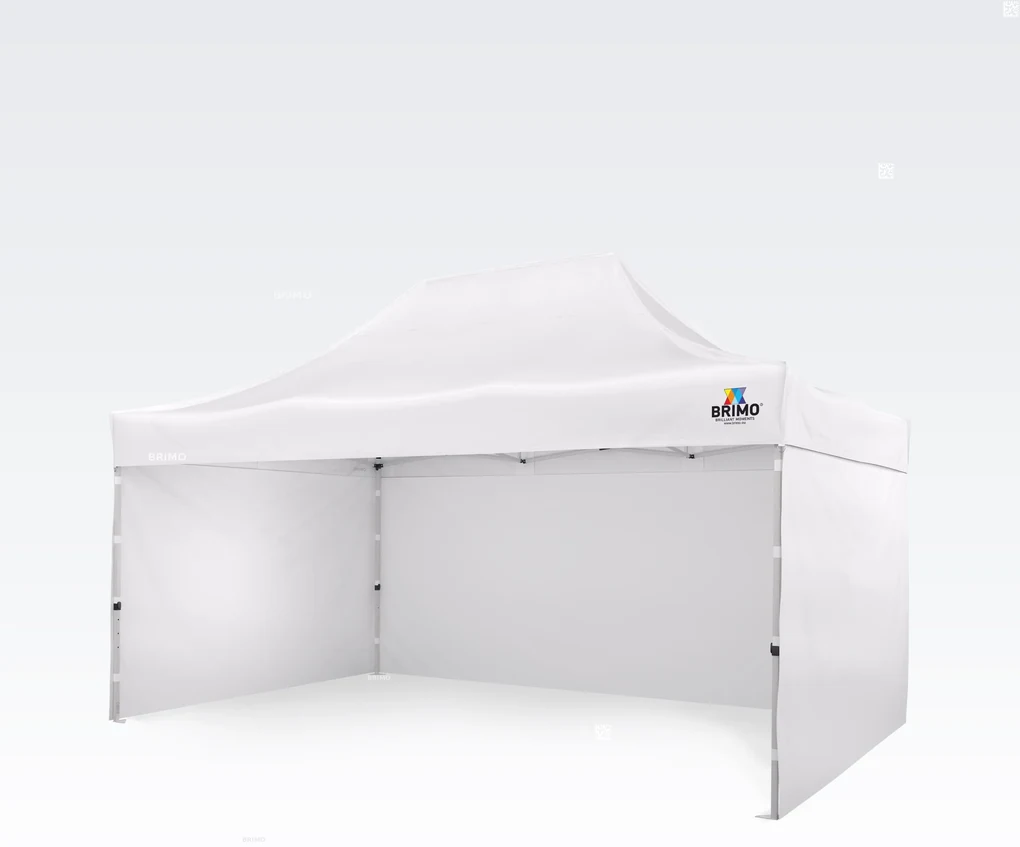 Cort pavilion pliabil 3x4,5m - cu 3 pereți - Alb