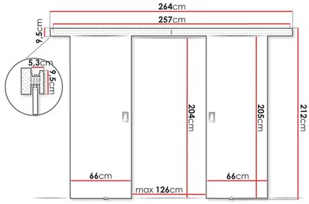 Uși culisante Jowenton Duo 132 (grafit + antracit) . 1104642
