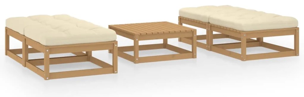 vidaXL Set mobilier de grădină cu perne, 5 piese, lemn masiv de pin
