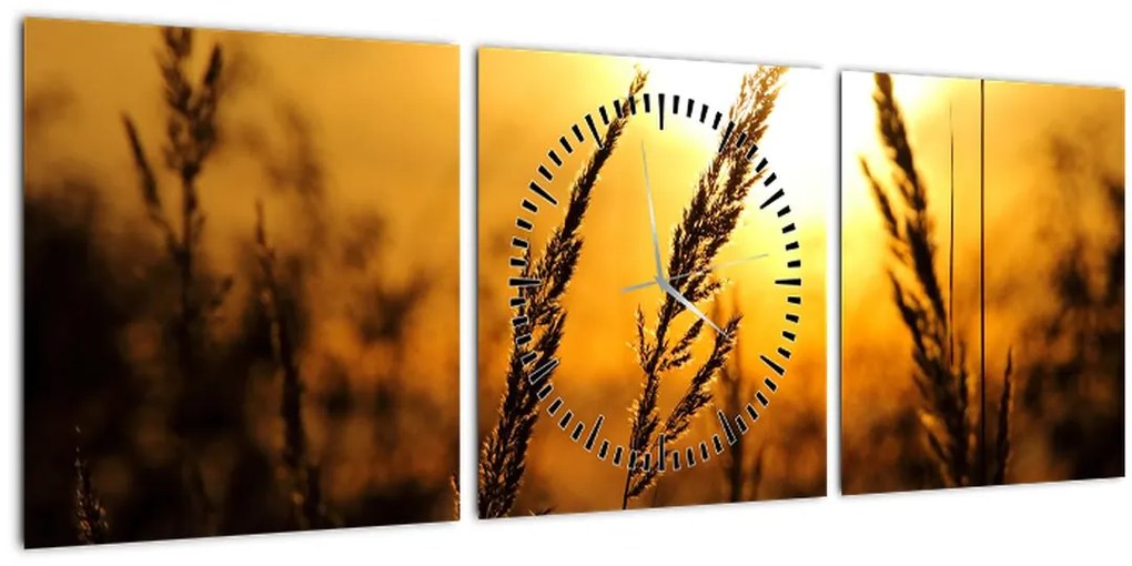 Tablou - Apus de soare (cu ceas) (90x30 cm)