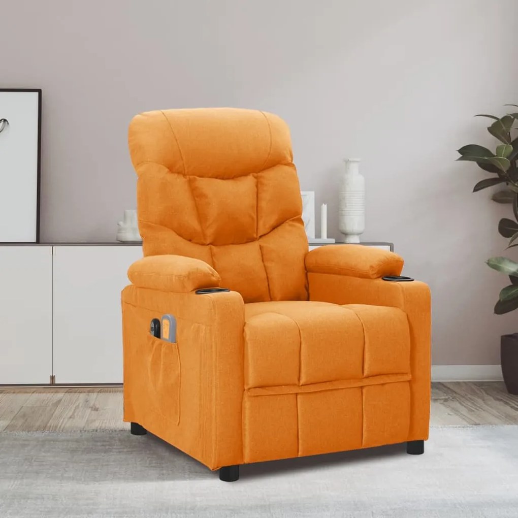 3098838 vidaXL Fotoliu de masaj electric, galben, țesătură