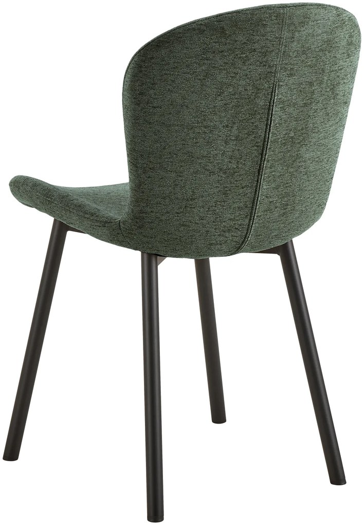 MAZZONI EXPORT FIORA Verde (material Apia 352)/cadru negru – SCAUN MODERN TAPITAT DIN CHENILLE PENTRU LIVING/BUCĂTĂRIE
