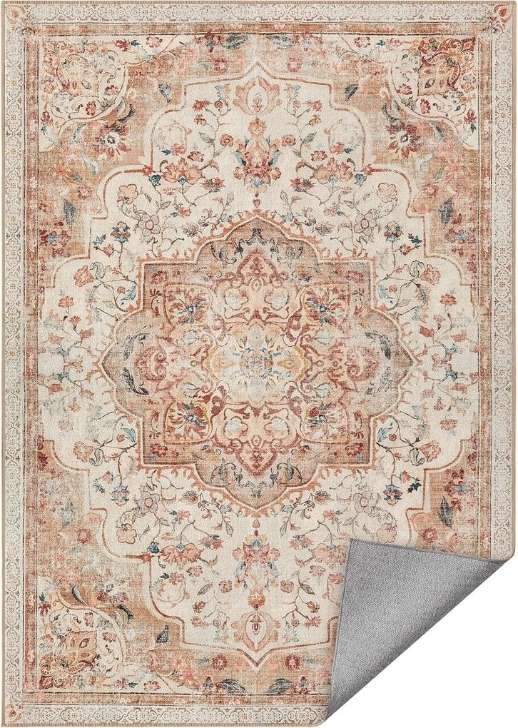 Covor antiderapant Songmics Vintage, 120x170 cm, lavabil la masina, poliester, cappuccino