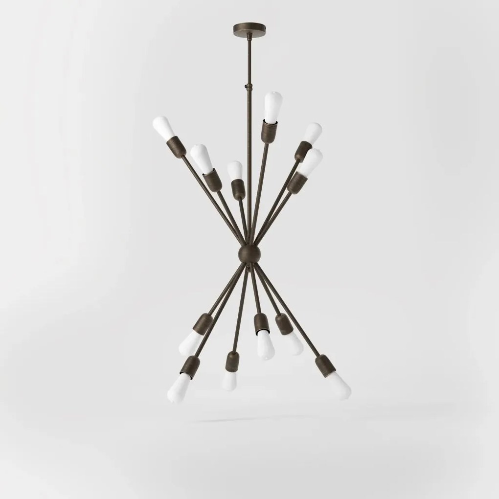 Lustra din alama cu 12 surse de lumina Sputnik