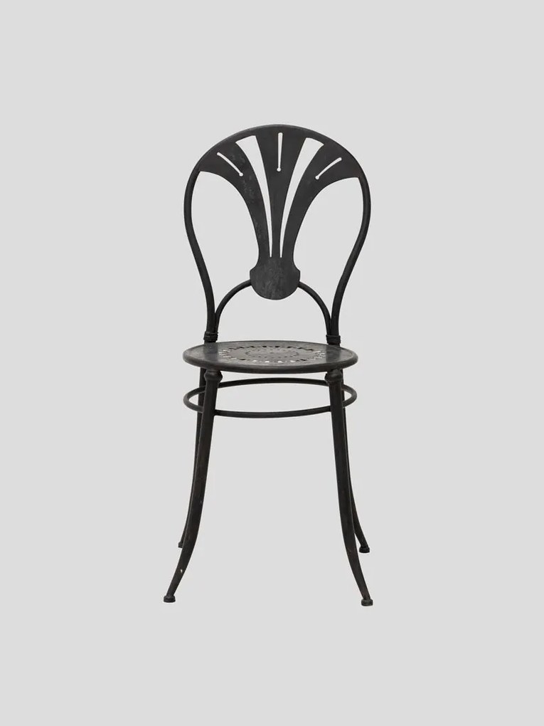 Scaun exterior negru, din metal, Otta