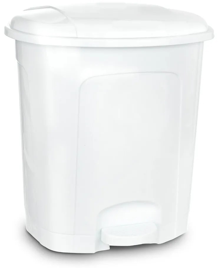 Coș de gunoi alb cu pedală din plastic 5,5 l – Orion