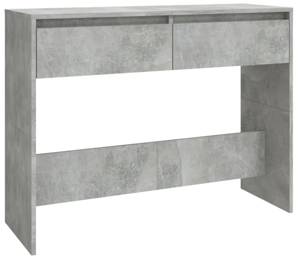 809840 vidaXL Masă consolă, gri beton, 100x35x76,5 cm, PAL