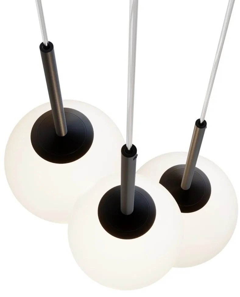Lustra cu 3 pendule design modern Basic form negru