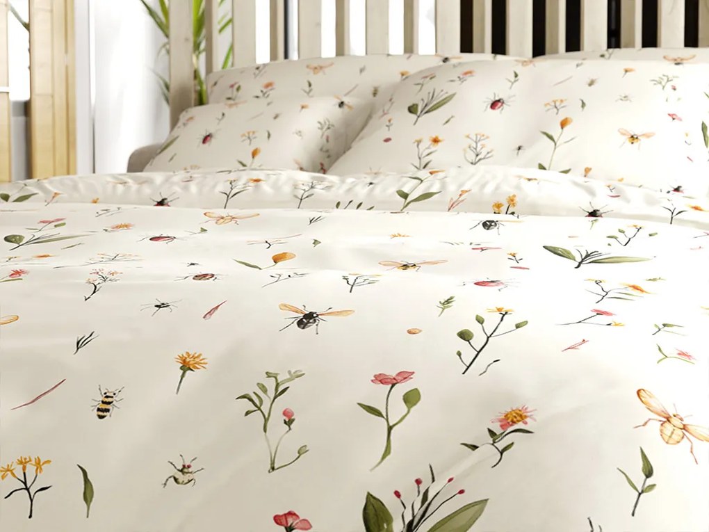 Lenjerie de pat policoton INSECTA POLY crem Dimensiune lenjerie de pat: 70 x 90 cm | 140 x 220 cm