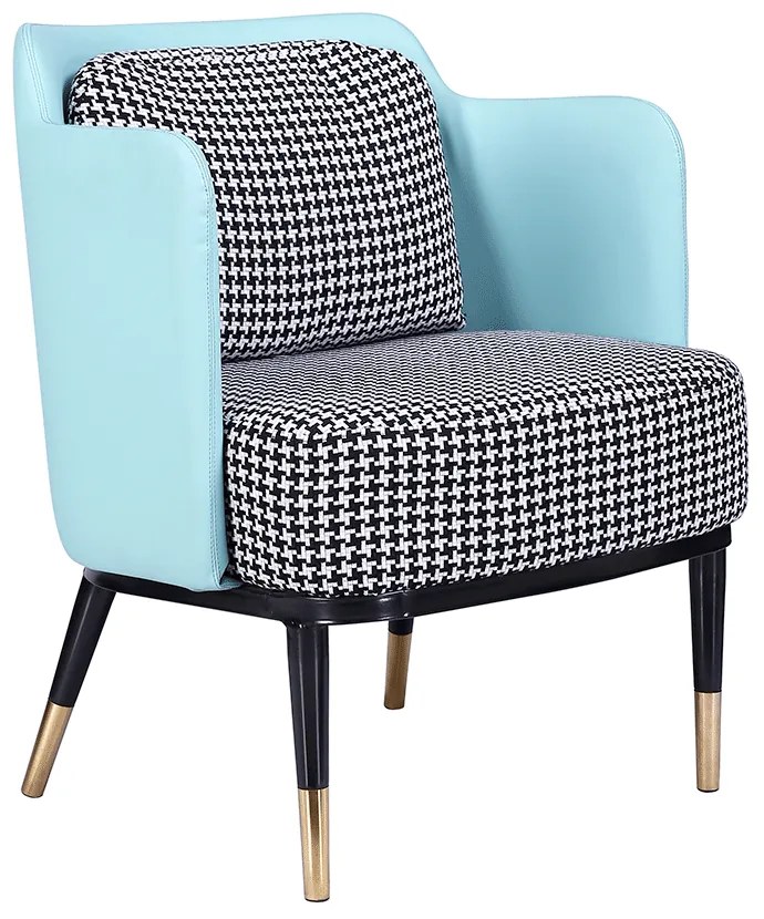 Fotoliu design, model alb-negru/ piele ecologică neo mint, EMREN