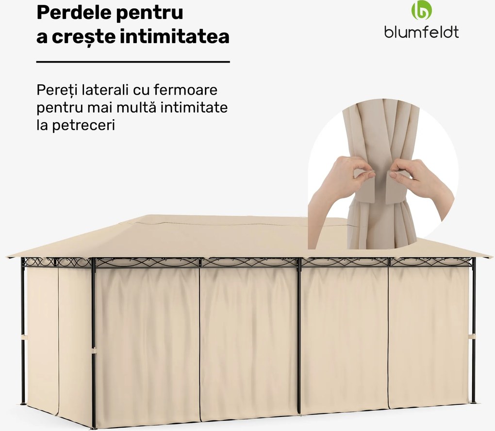 Blumfeldt Mondo 3x6 Foișor cu cadru metalic și pereți laterali.