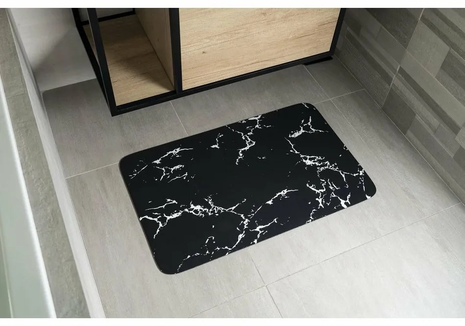 AQUALINE PCD011 covor de baie 50 x 80 cm,negru/marmură