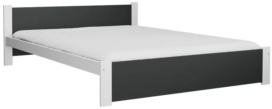 Pat de o persoana IKAROS 120 x 200 cm, antracit/alb Saltele: Cu saltele Coco Maxi 20 cm, Somiera pat: Fara somiera