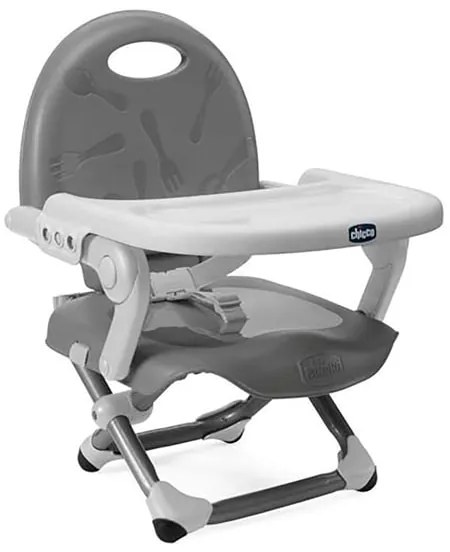 Scaun înălțător portabil Chicco POCKET SNACK gri