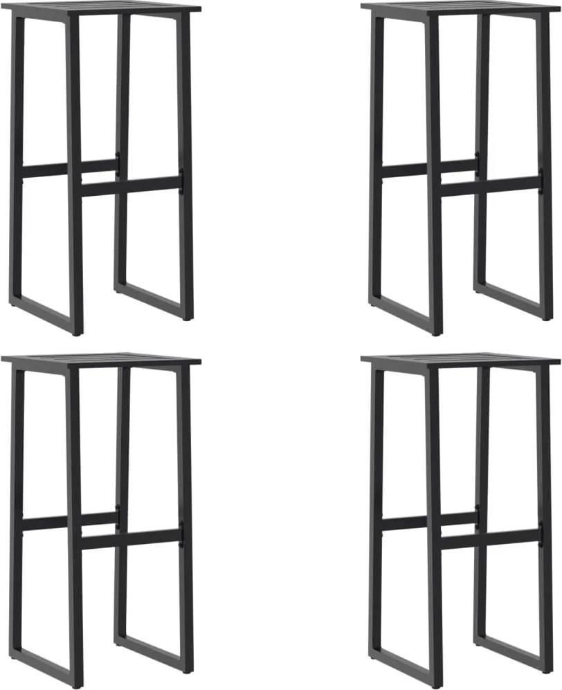 vidaXL Scaune bar 4 buc. negru 38x38x80 cm oțel vopsit electrostatic