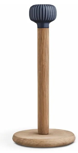 Suport prosoape de hârtie din lemn de stejar cu detaliu albastru închis din porțelan Kähler Design Hammershoi
