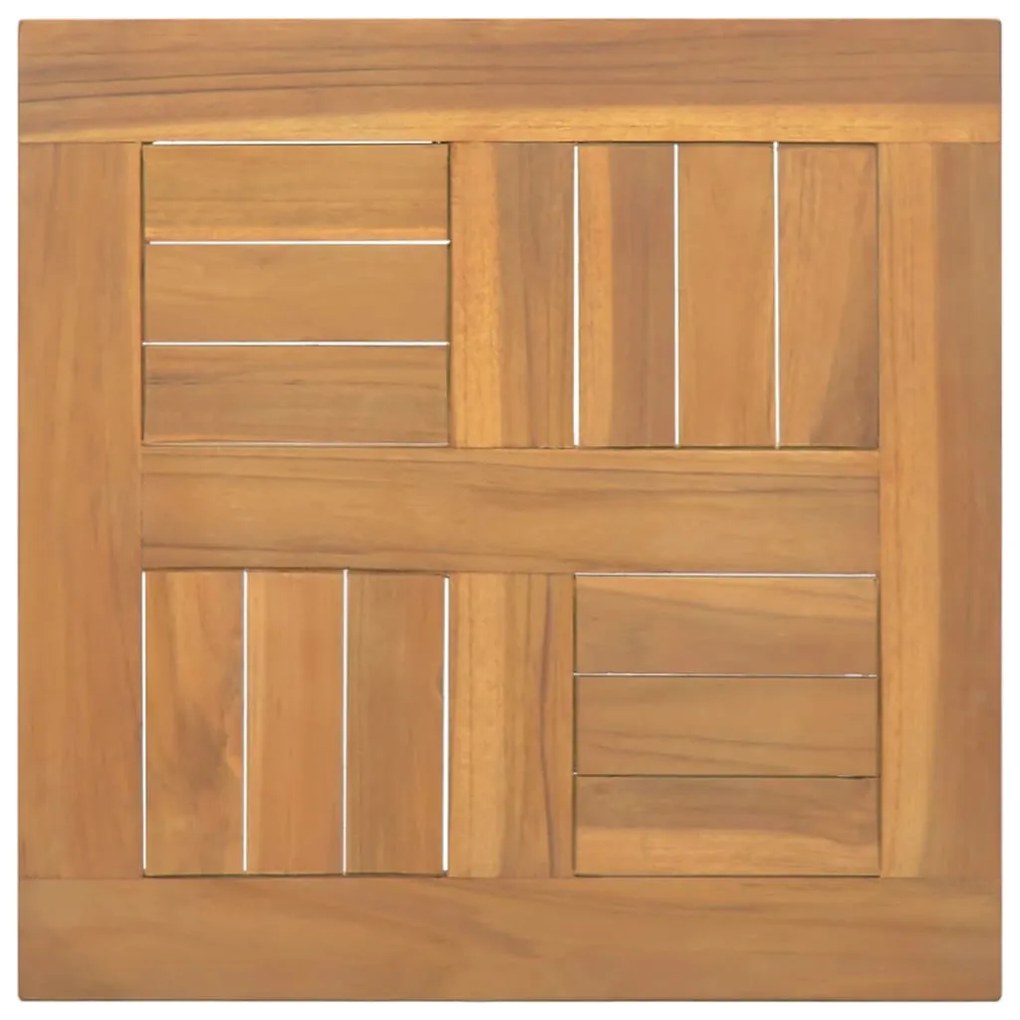 316155 vidaXL Blat de masă, 50x50x2,5 cm, lemn masiv de tec, pătrat