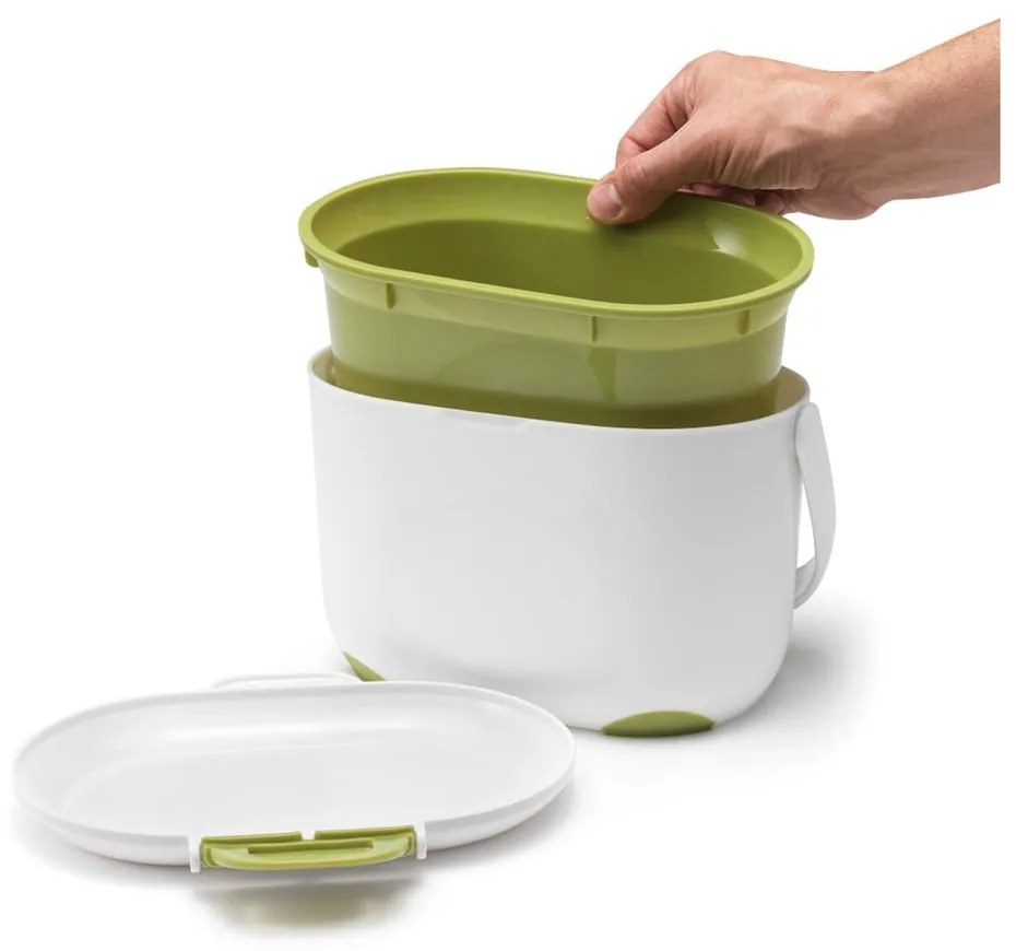 Recipient pentru deșeuri compostabile Addis Caddy, 2,5 l, alb-verde