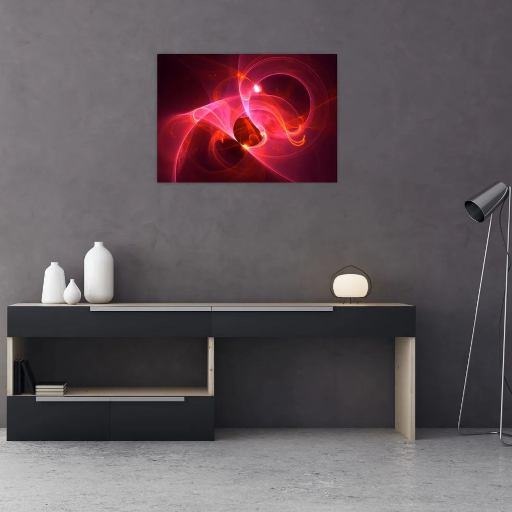 Tabloul modern cu abstacție roz (70x50 cm)