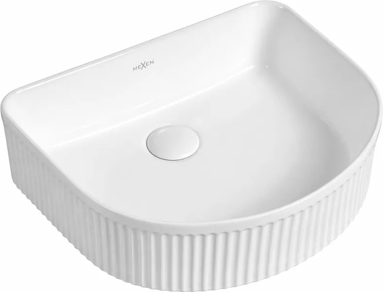 Mexen Grovo chiuvetă deasupra blatului canelată 40 x 35 cm, albă - 22304000