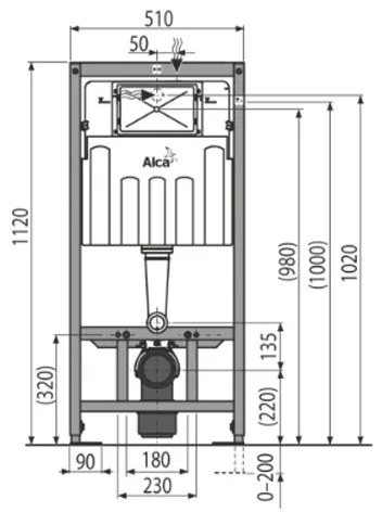 Set rezervor wc incastrat Alcaplast, Sadromodul, pentru instalari uscate (in gips-carton) + clapeta alb-lucios M1710 + izolare fonica