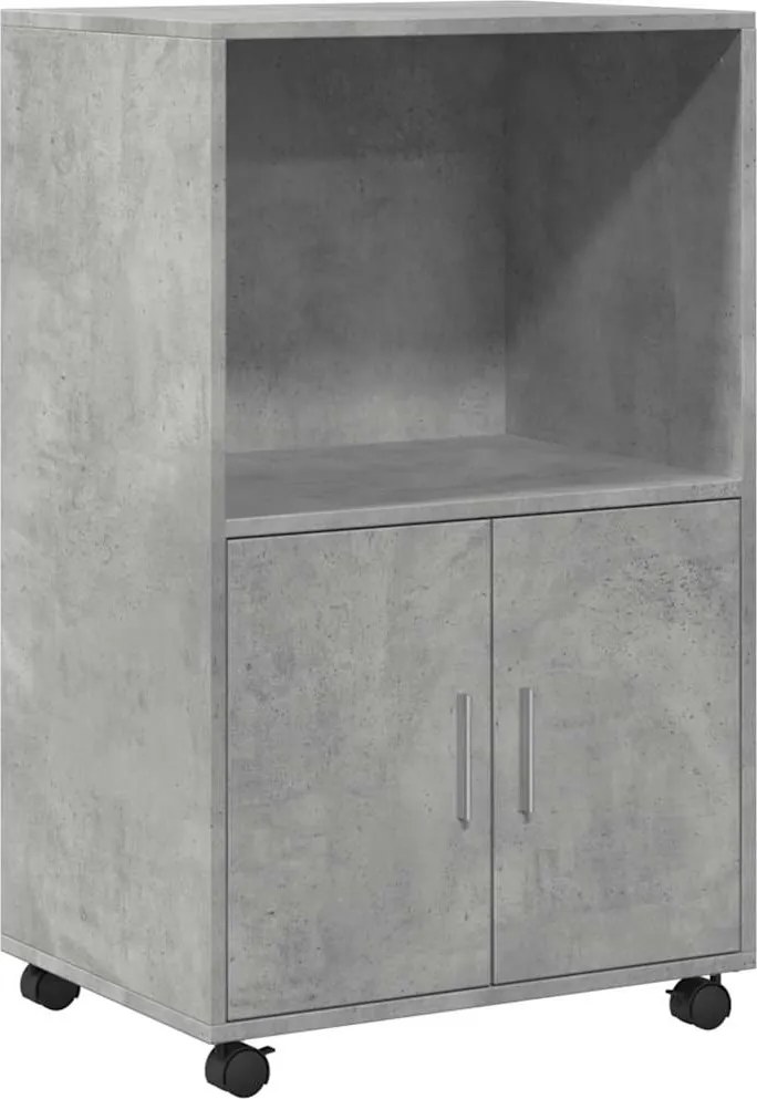 vidaXL Dulap cu roți, gri beton, 55x40x91 cm, lemn prelucrat