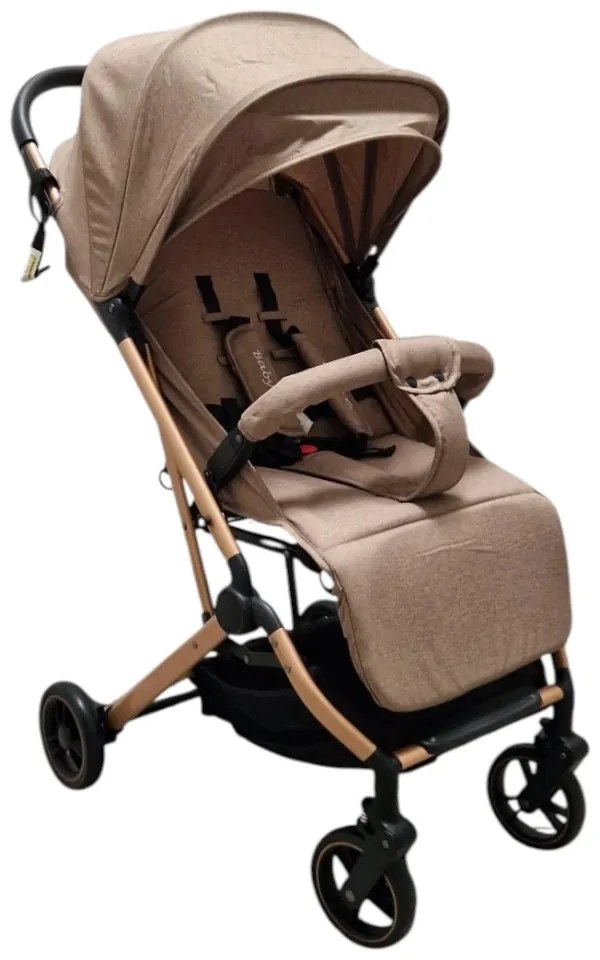 Carucior sport ultracompact pentru copii BABY CARE 311 Transformabil in troller, Spatar reglabil in 3 trepte, Pozitie somn, Bej Crem