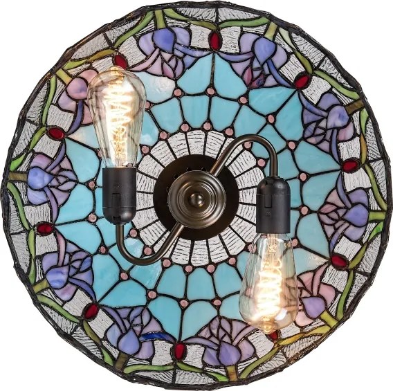 Brilagi - candelabru Tiffany cu vitralii pe lanț LORAS 2xE27/60W/230V
