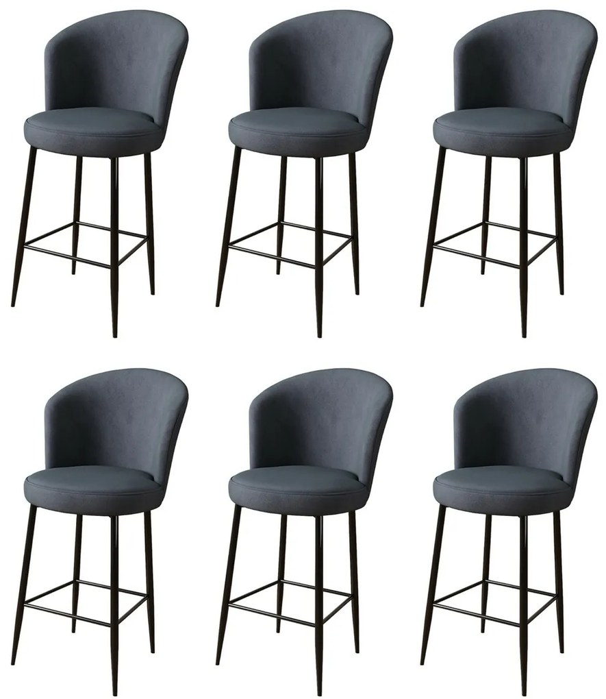 Set de scaune de bar Fora Anthracite, 6 buc., 6 buc.