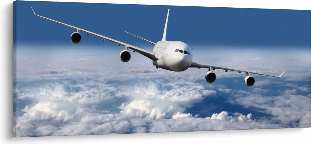Tablou - Avion în nori (120x50 cm)
