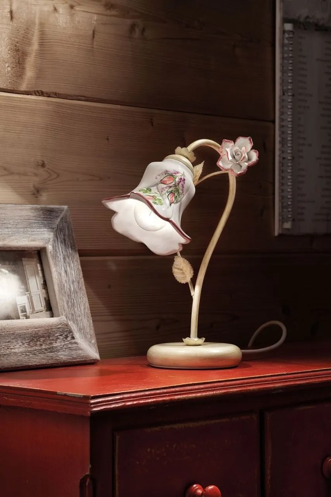 Veioza cu flori ceramice in stilul clasic Florentin PISA