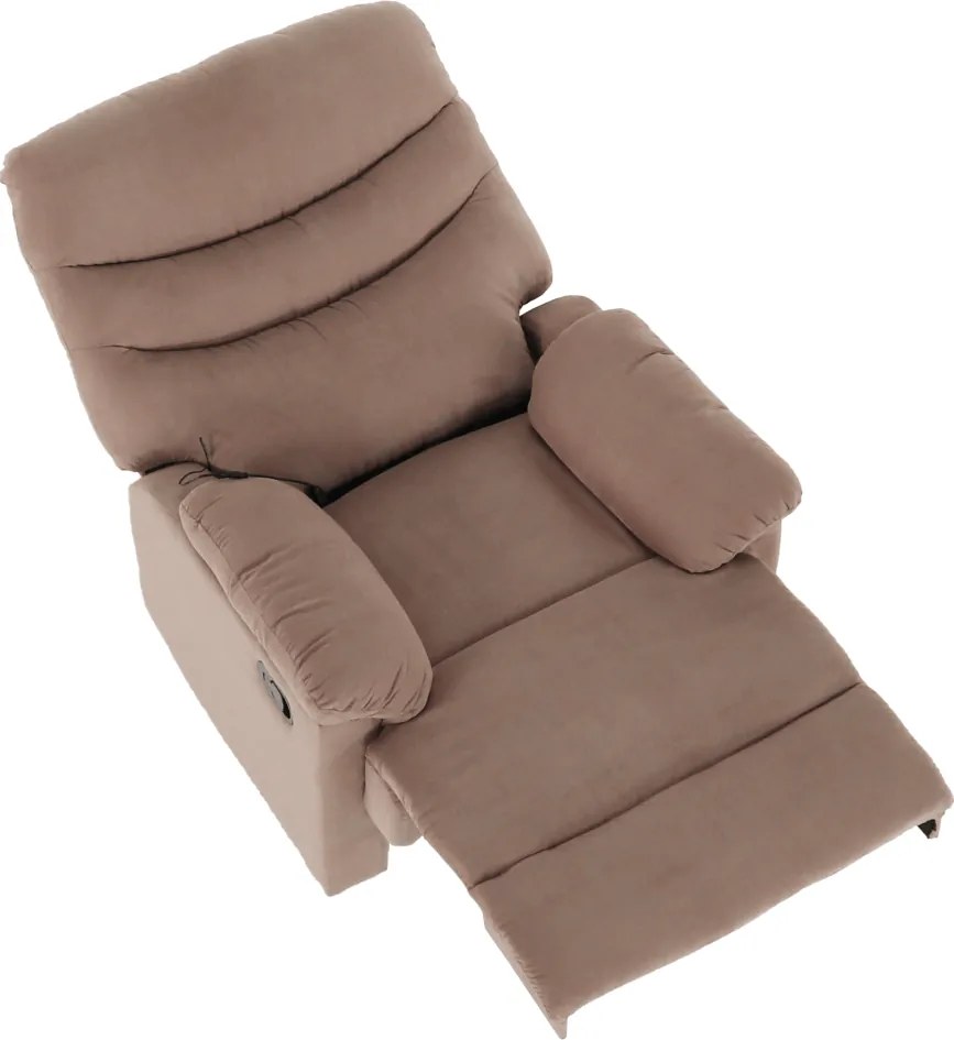 Fotoliu de masaj, reglabil, material textil grej TAUPE, LAMBERT