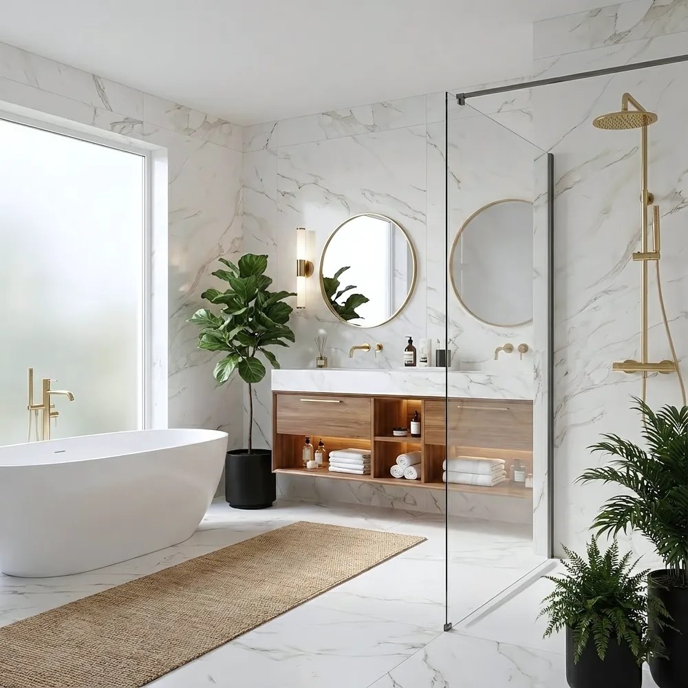 Paravan de dus Rea Flexi Transparent   Titan 70