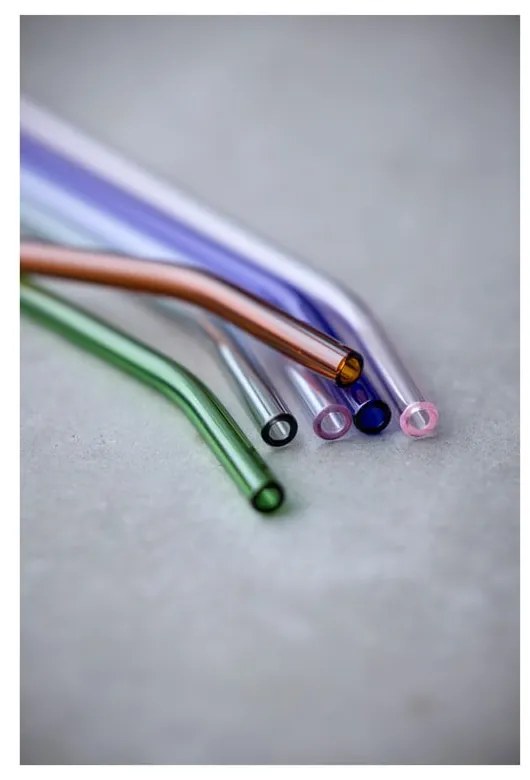 Paie de băut cu perie de curățare 4 buc. din sticlă – Lyngby Glas