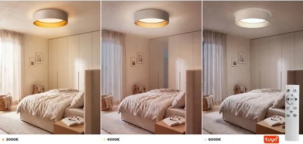 Brilagi-LED Lampă LED reglabilă VELVET SM 24W/230V 3000-6000K Ø45 cm crem/auriu WT+DO