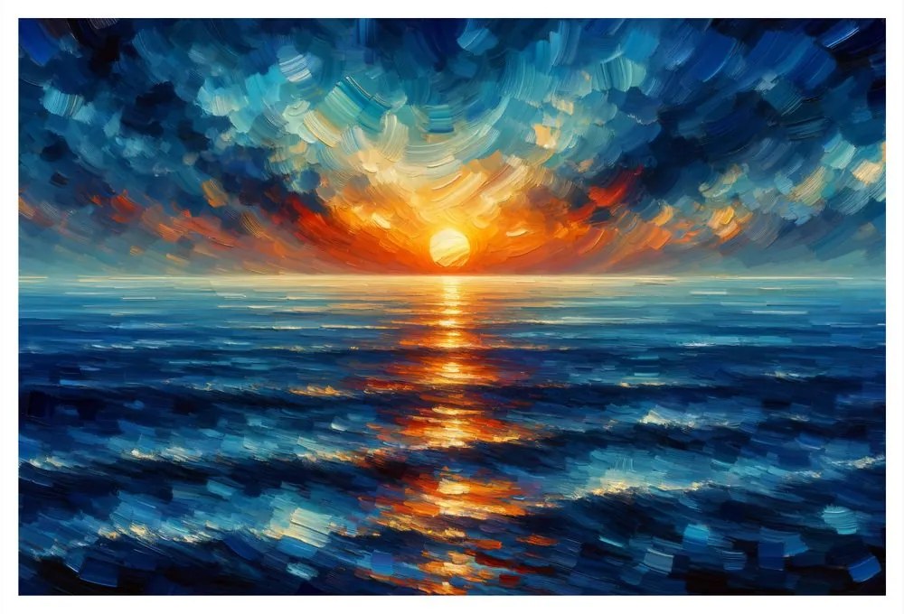 Tablou apus de soare peste ocean