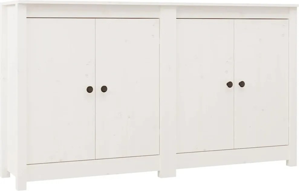 vidaXL Servante, 2 buc., alb, 70x35x80 cm, lemn masiv de pin