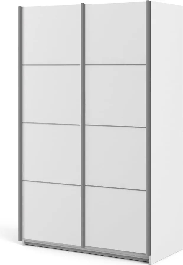 Șifonier cu uși glisante Tvilum Verona, 122x202 cm, alb