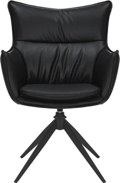 Set de 2 scaune pivotante VOGUE piele sintetica neagra