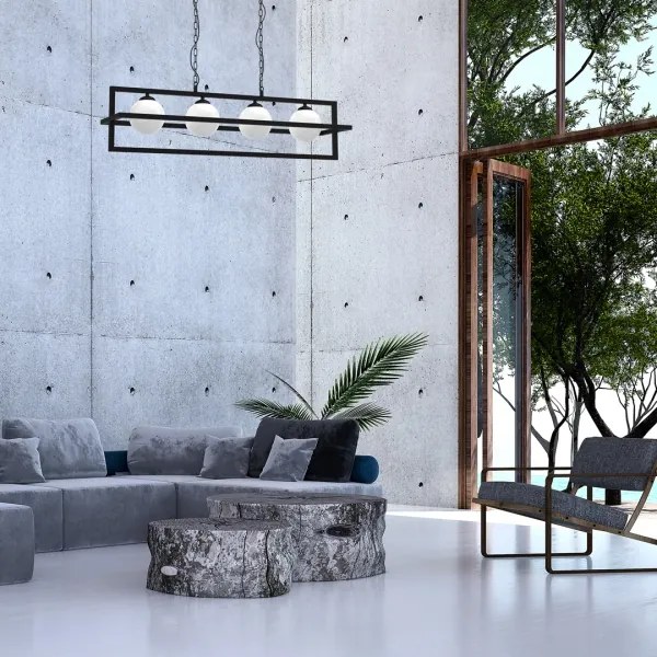 Lustră pe lanț DIEGO 4xE14/40W/230V neagră